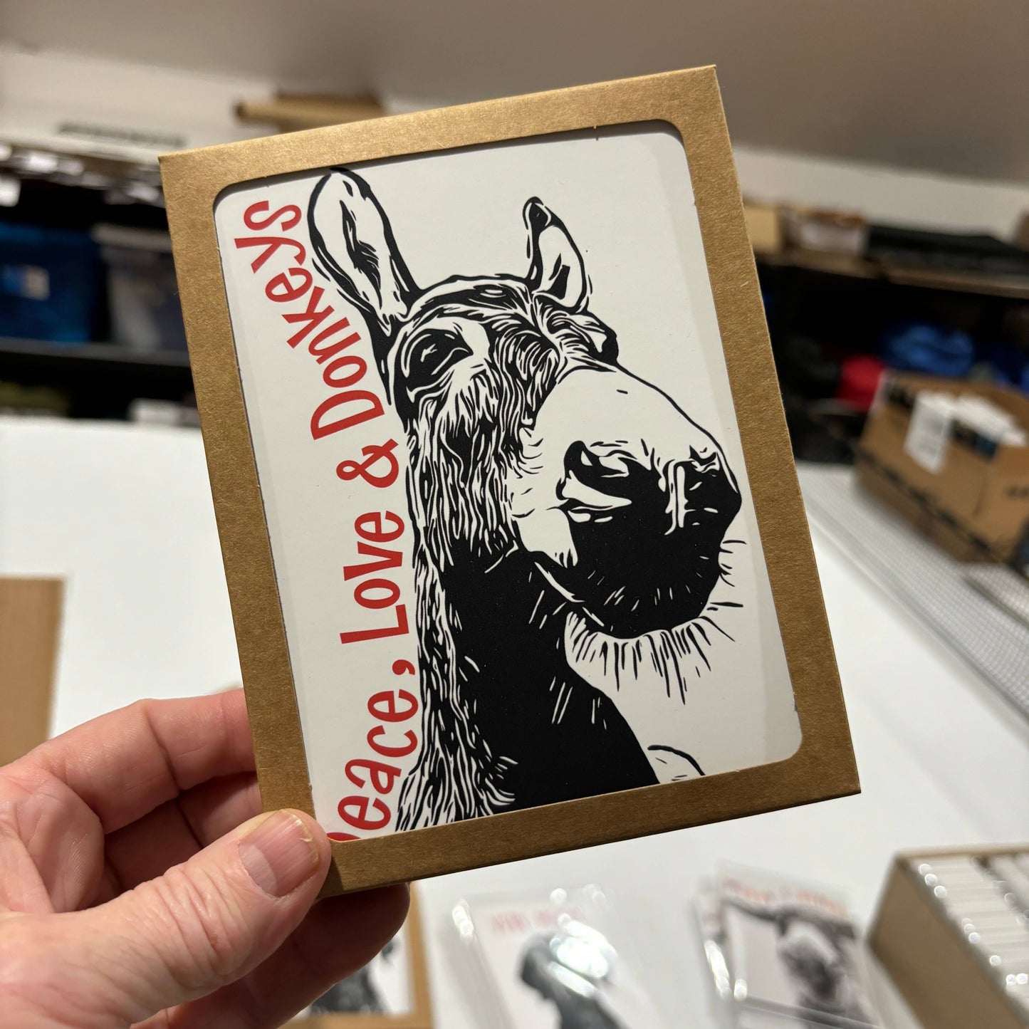 "Peace, Love & Donkeys" Notecard (Package of 6)