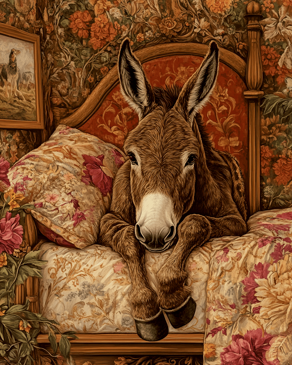 Donkey on bed
