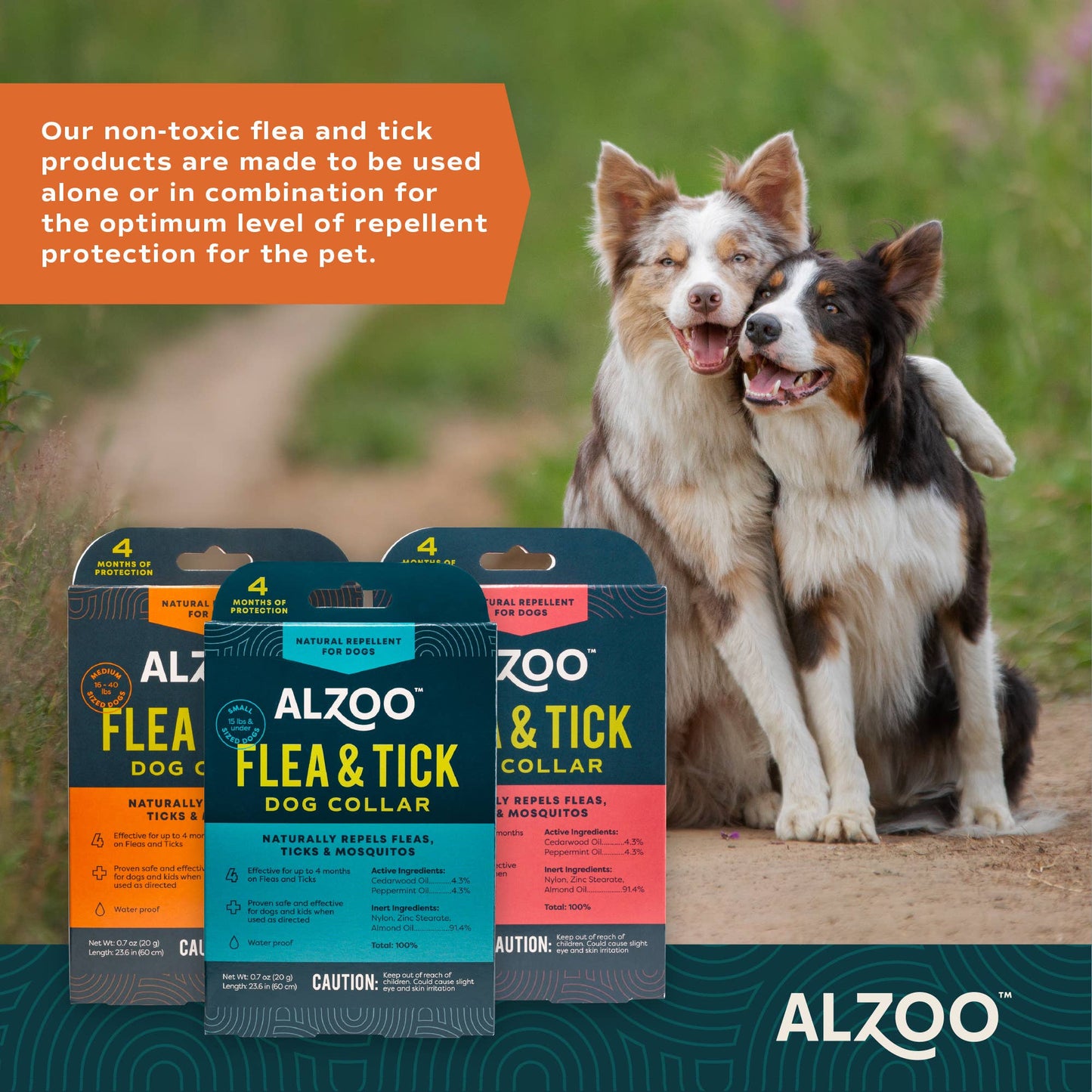 ALZOO Plant-Based Flea & Tick Collar for Dog, Medium