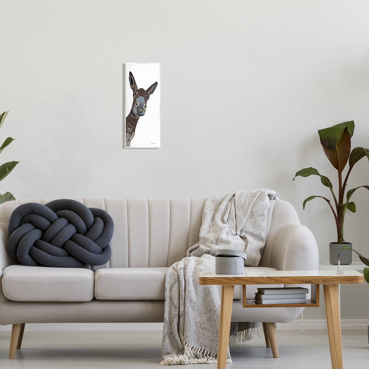 Peeking donkey art on wall