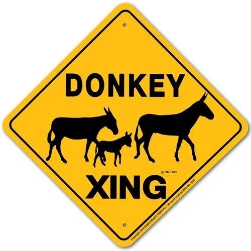 Donkey crossing sign 