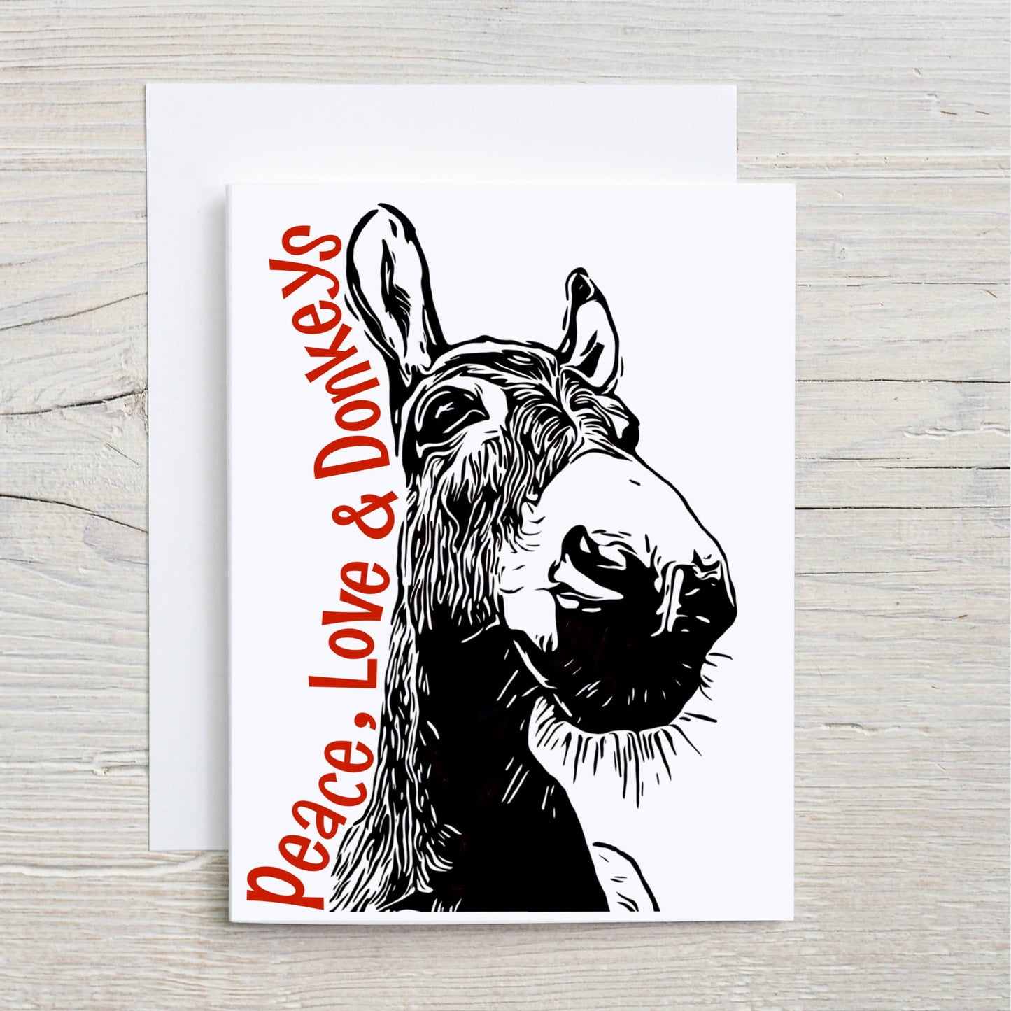 "Peace, Love & Donkeys" Notecard (Package of 6)