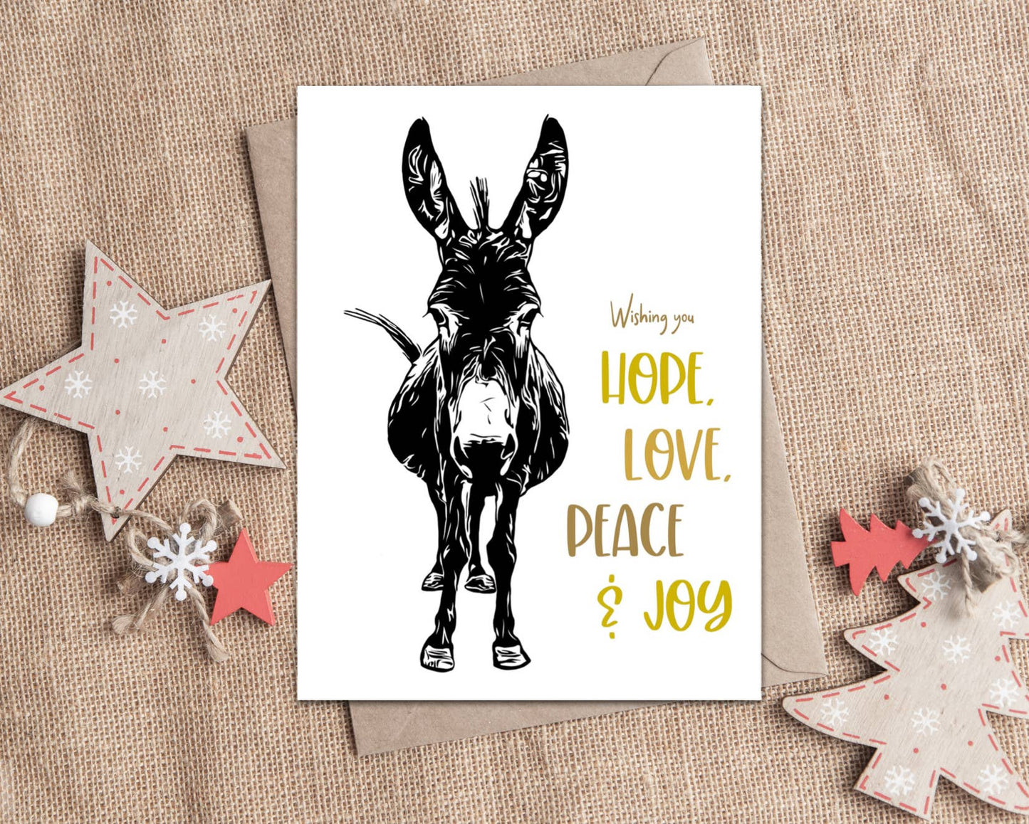 "Murphy" Donkey Holiday Notecard (Package of 6) Christmas
