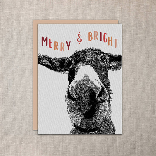 "Maya" Donkey Holiday Notecard (Package of 6) Christmas
