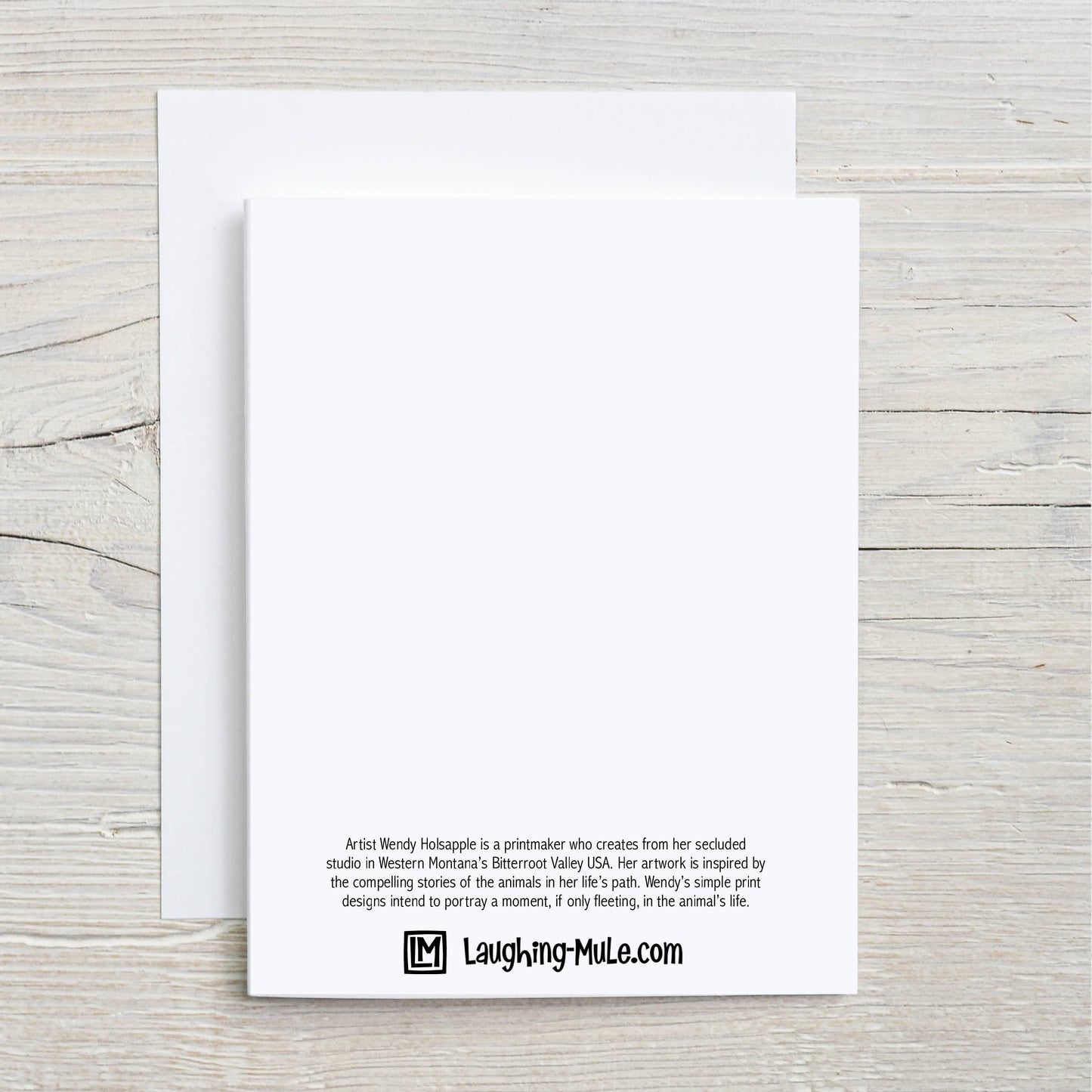 Mya donkey notecard back