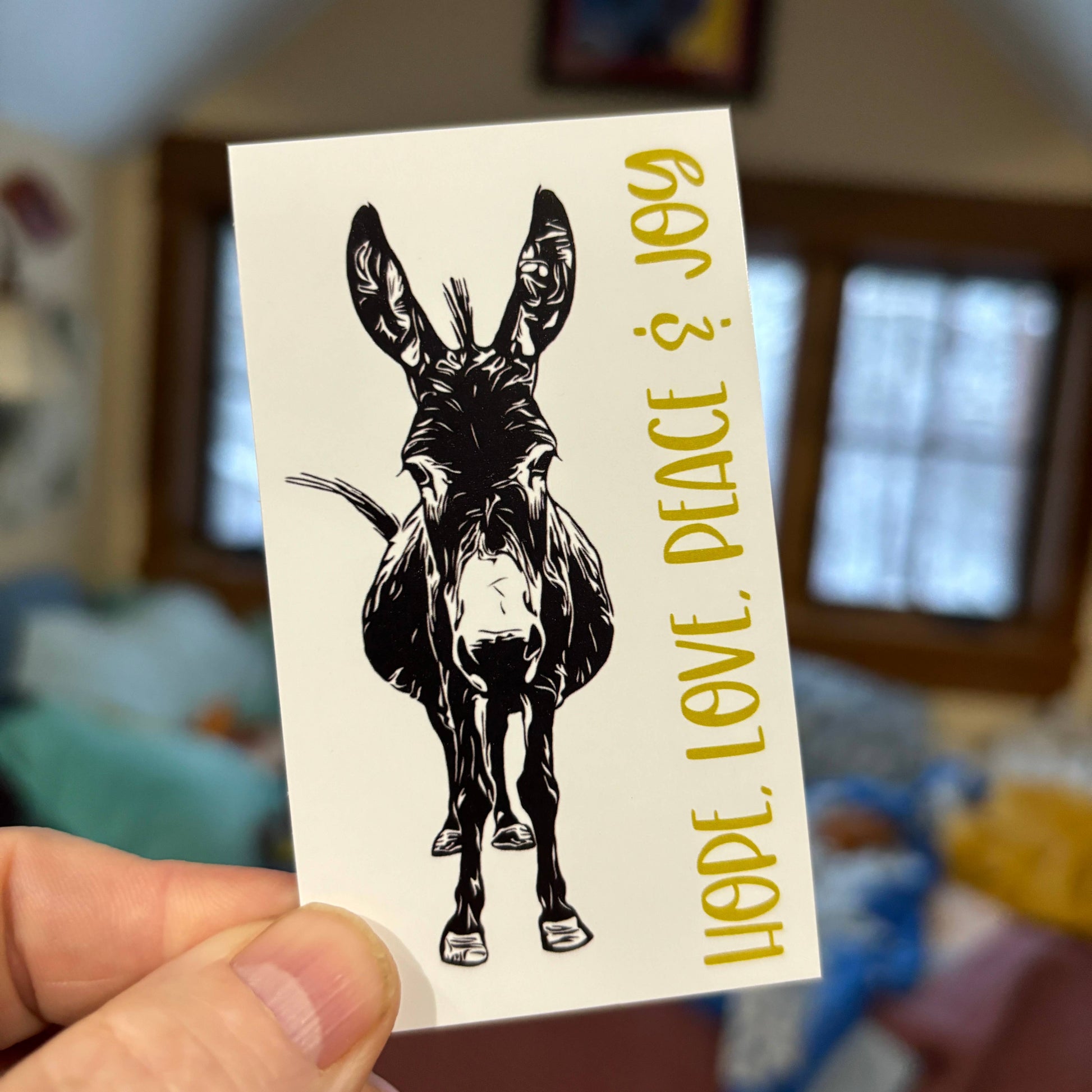 Donkey art mini notes - hope, love, peace & joy