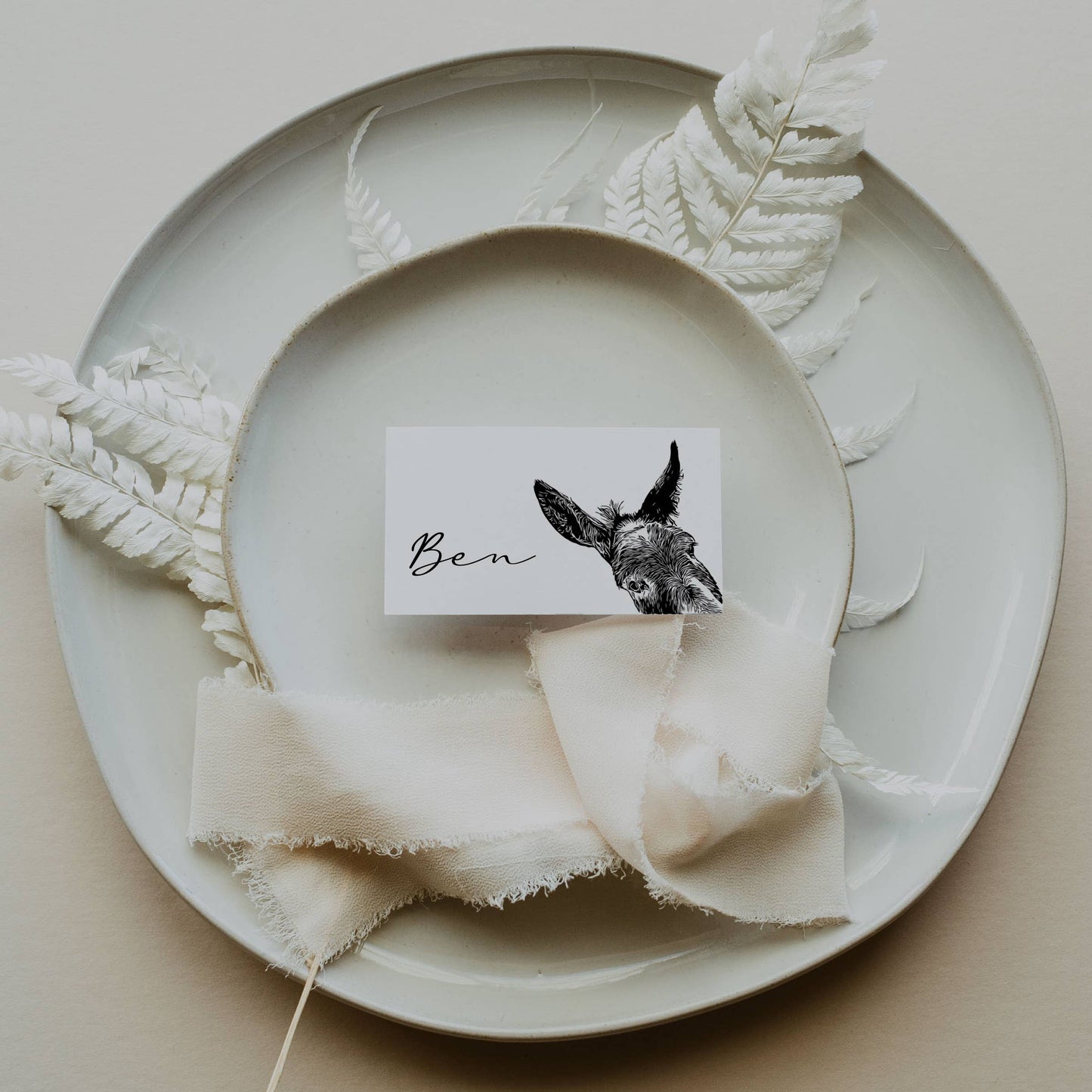 Sam donkey mini note placecard
