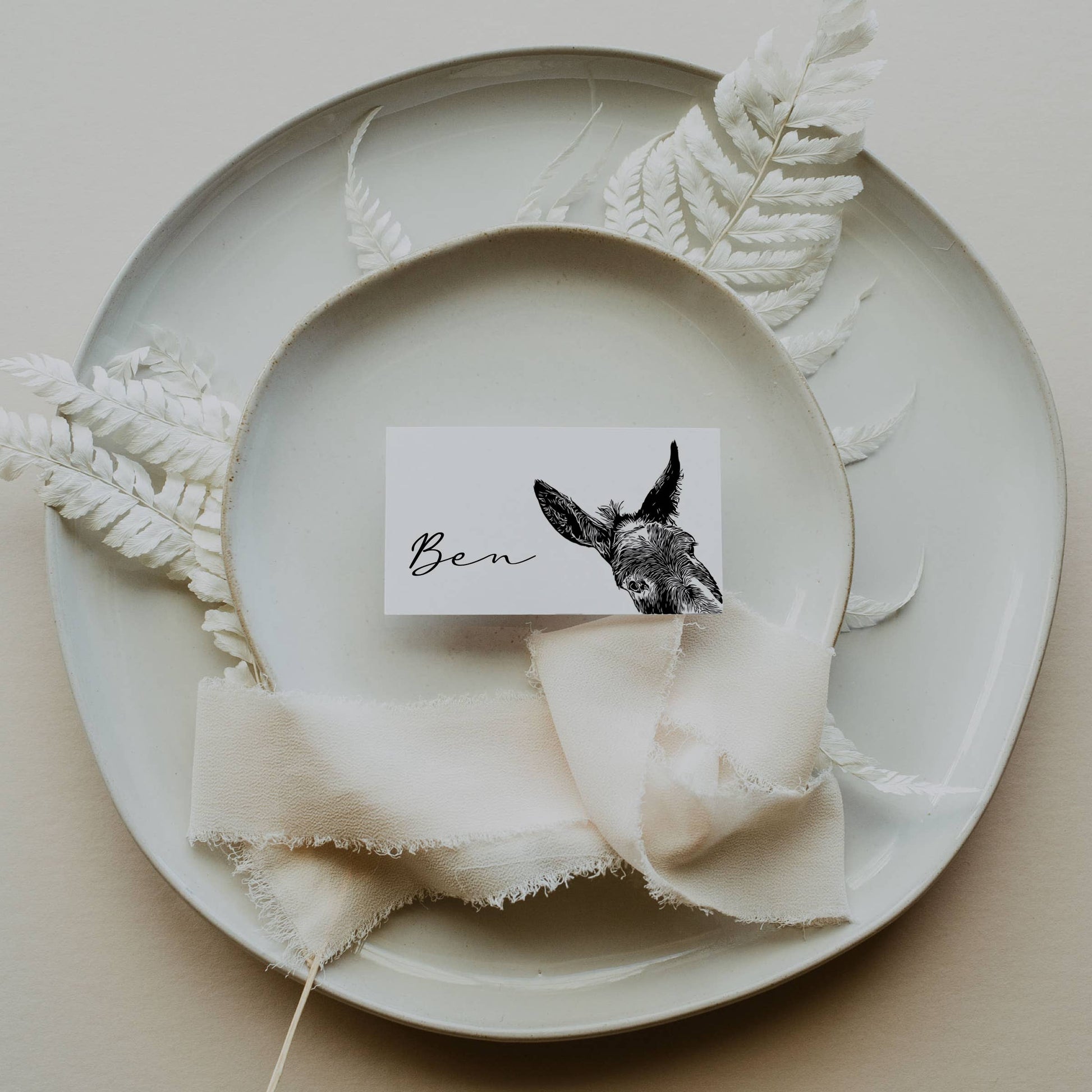 Sam donkey mini note placecard