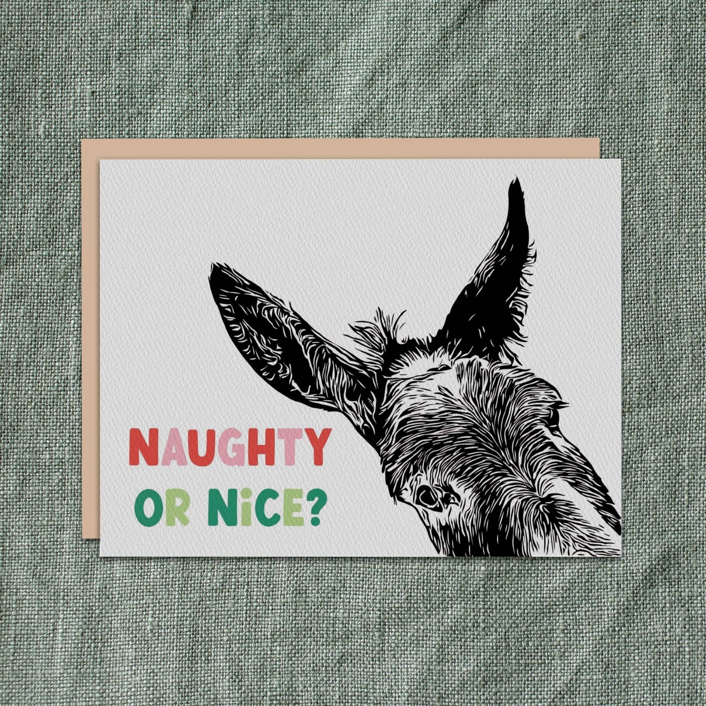 "Sam" Funny Donkey Holiday Notecard (Package of 6) Christmas