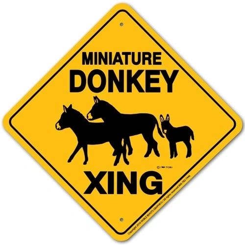 Miniature donkey crossing sign