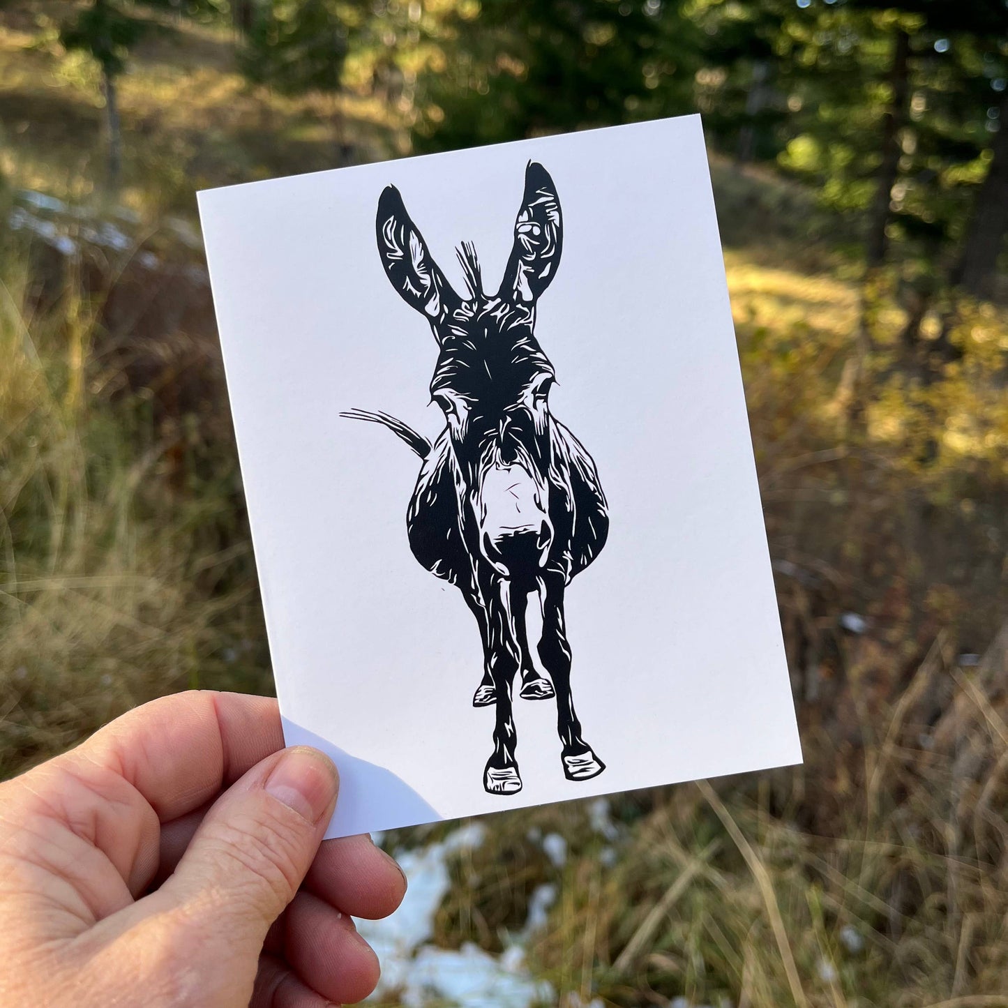Murphy donkey notecard holding