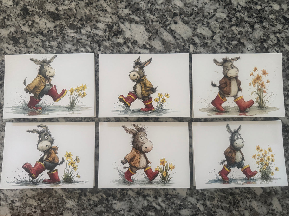 Garden Donkey Note Cards
