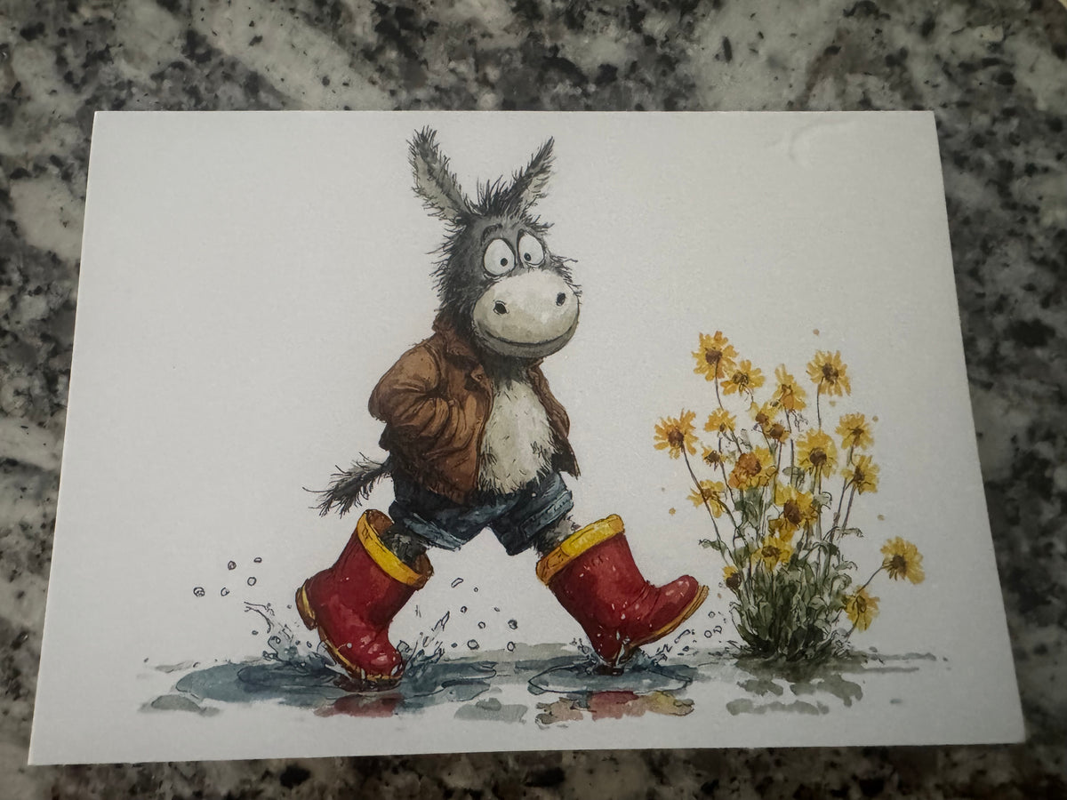 Garden Donkey Note Cards