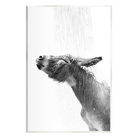Donkey in shower wall art