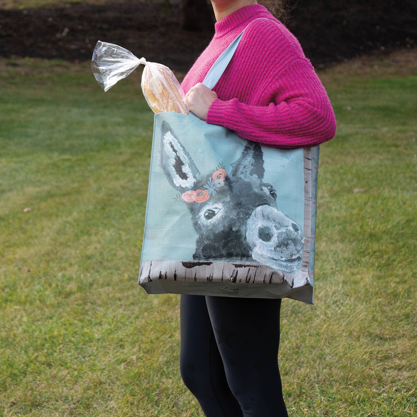 Donkey design tote with handles