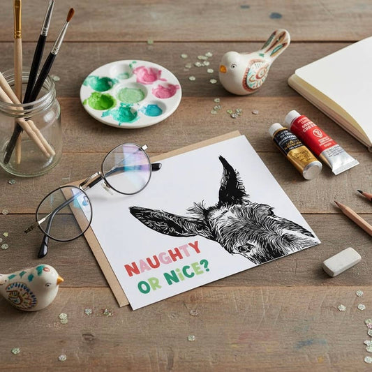 "Sam" Funny Donkey Holiday Notecard (Package of 6) Christmas