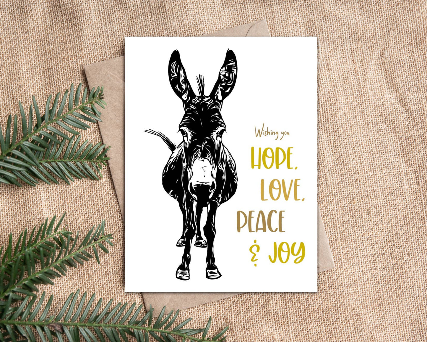 "Murphy" Donkey Holiday Notecard (Package of 6) Christmas