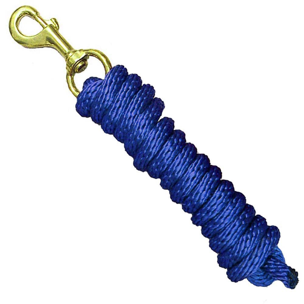Nylon poly lead rope with brass snap