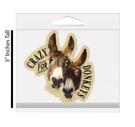 Donkey sticker - crazy for donkeys in packaging 