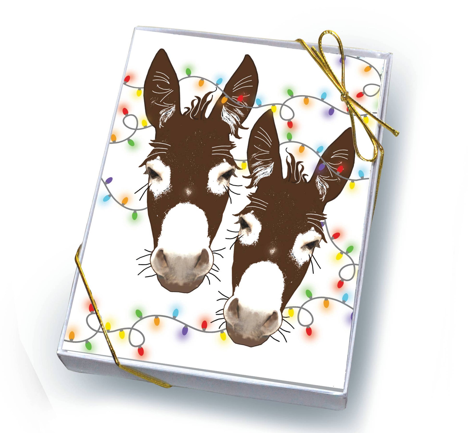 Donkey Christmas card - lights 2