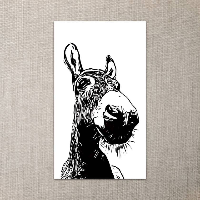 Donkey art mini notes - charlie