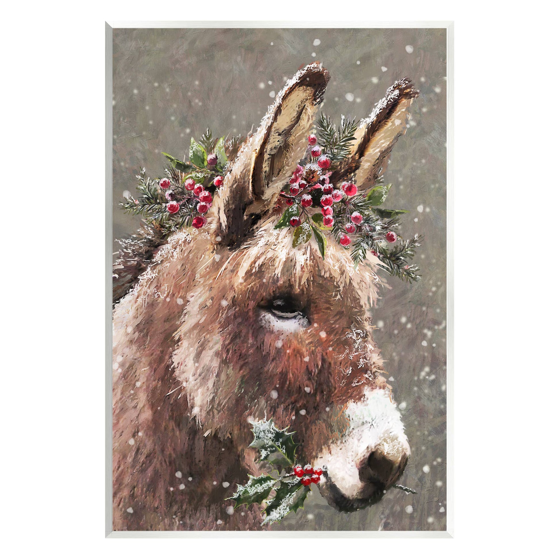 Winter donkey wall plaque