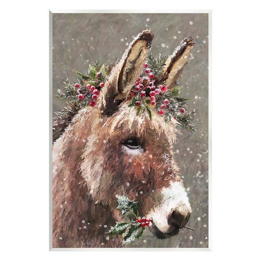 Winter donkey wall plaque