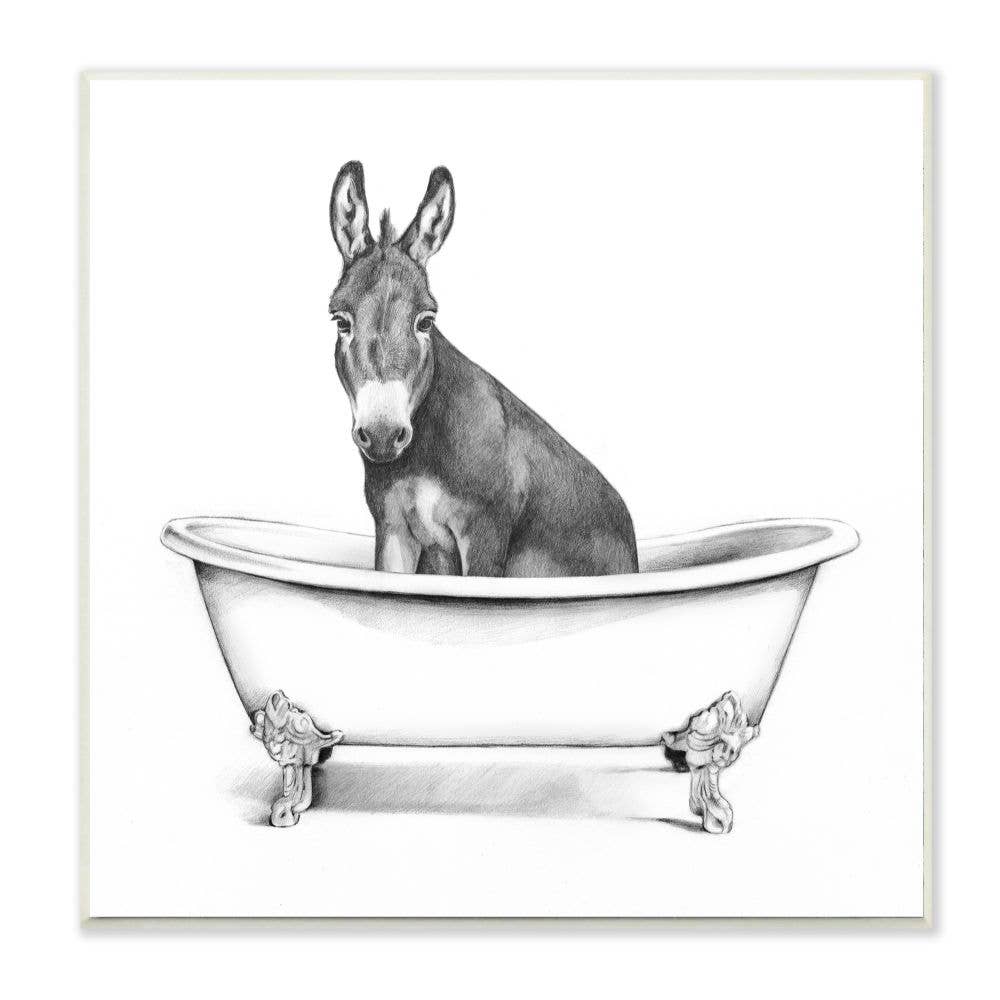 Donkey in tub wall art
