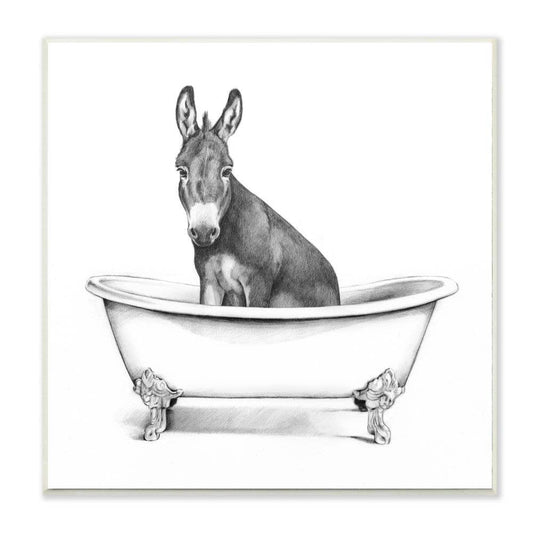 Donkey in tub wall art