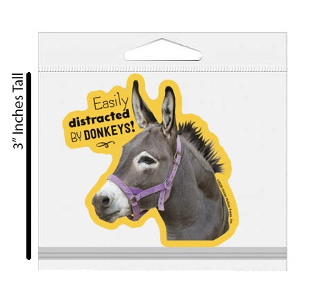 Donkey sticker - easily distracted by donkeys in package