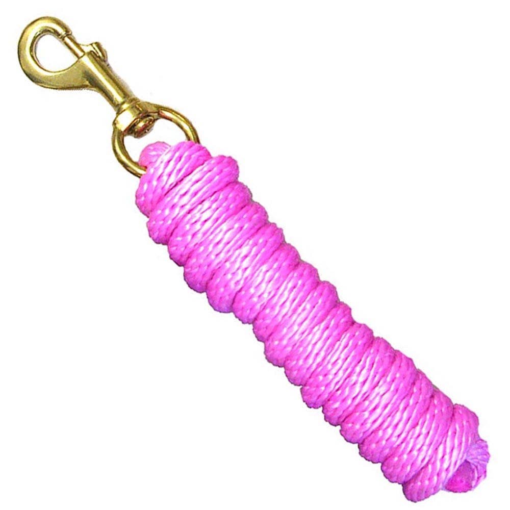 Braided Poly Lead Rope with Solid Brass Snap 8'
