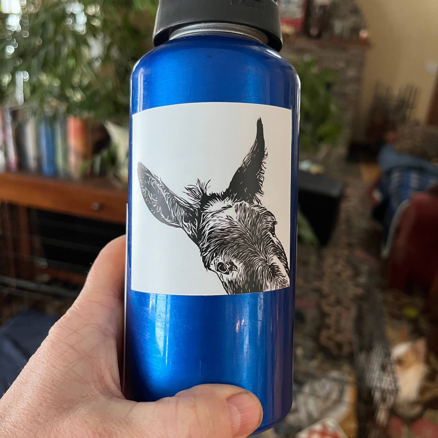 Donkey sticker Sam on cup