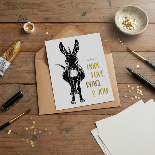 "Murphy" Donkey Holiday Notecard (Package of 6) Christmas