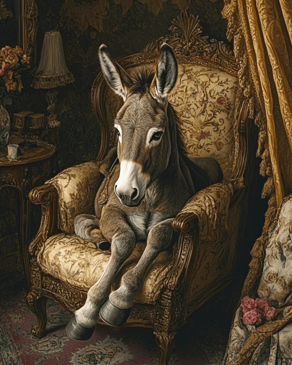Donkey in lounge chair